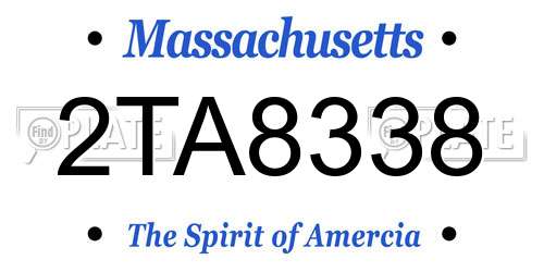 2TA8338 Massachusetts License Plate