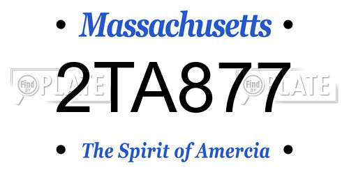 2TA877 Massachusetts License Plate