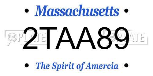 2TAA89 Massachusetts License Plate