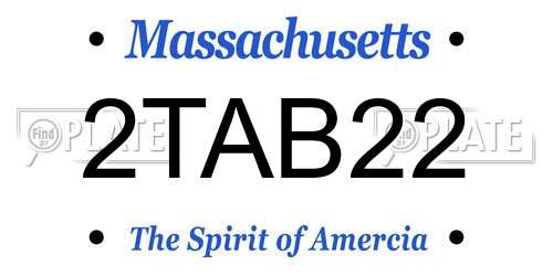 2TAB22 Massachusetts License Plate