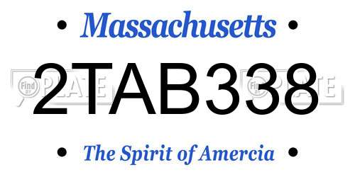 2TAB338 Massachusetts License Plate