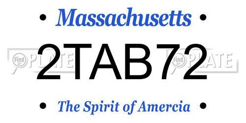 2TAB72 Massachusetts License Plate