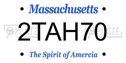 2TAH70 Massachusetts License Plate