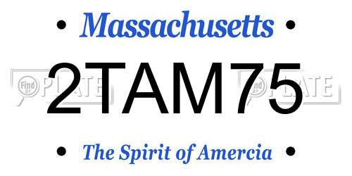 2TAM75 Massachusetts License Plate