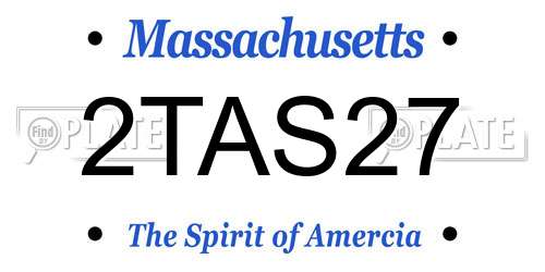 2TAS27 Massachusetts License Plate
