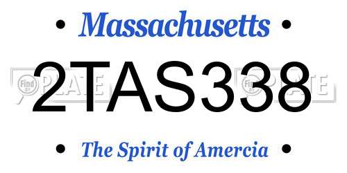 2TAS338 Massachusetts License Plate