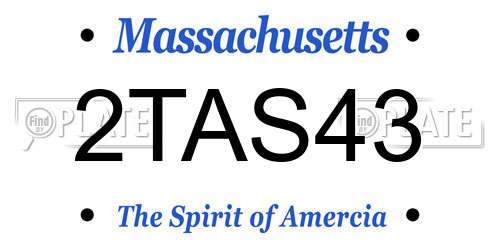 2TAS43 Massachusetts License Plate