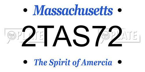 2TAS72 Massachusetts License Plate