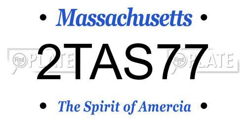 2TAS77 Massachusetts License Plate