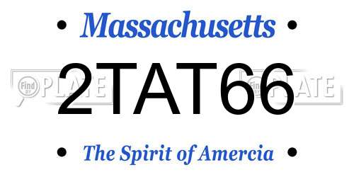 2TAT66 Massachusetts License Plate