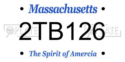 2TB126 Massachusetts License Plate