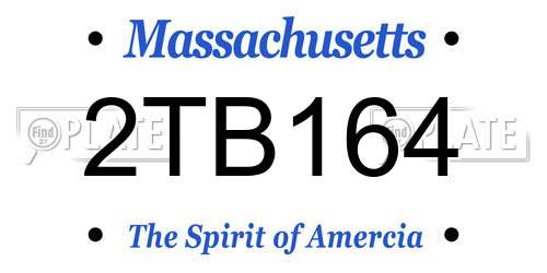 2TB164 Massachusetts License Plate