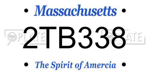 2TB338 Massachusetts License Plate