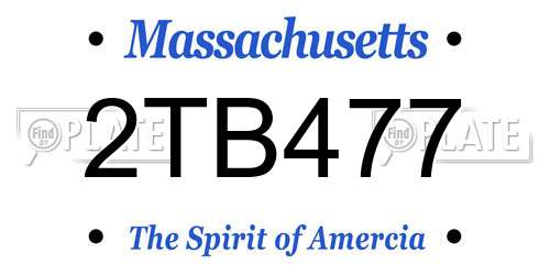 2TB477 Massachusetts License Plate