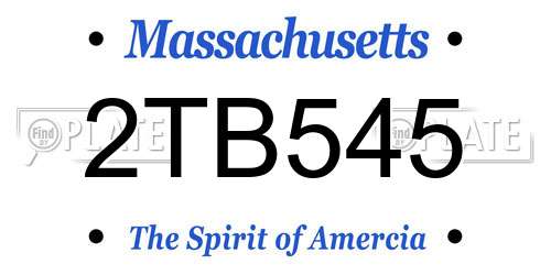 2TB545 Massachusetts License Plate