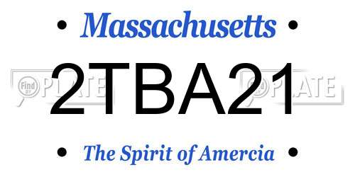 2TBA21 Massachusetts License Plate