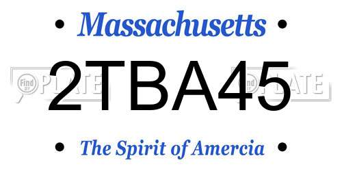 2TBA45 Massachusetts License Plate