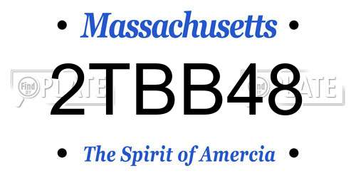 2TBB48 Massachusetts License Plate