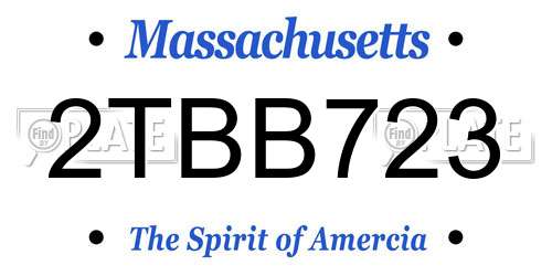 2TBB723 Massachusetts License Plate