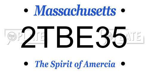 2TBE35 Massachusetts License Plate