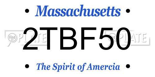 2TBF50 Massachusetts License Plate