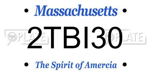 2TBI30 Massachusetts License Plate