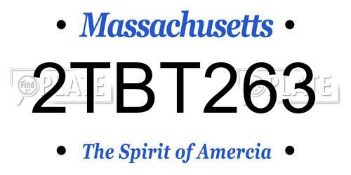 2TBT263 Massachusetts License Plate