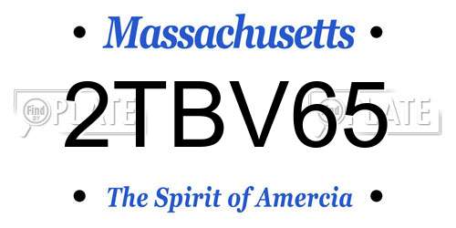 2TBV65 Massachusetts License Plate