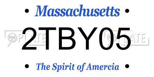 2TBY05 Massachusetts License Plate