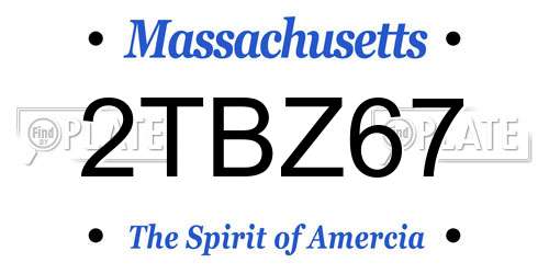 2TBZ67 Massachusetts License Plate