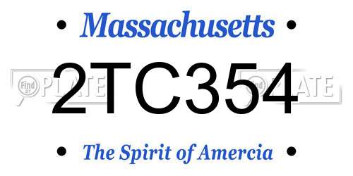 2TC354 Massachusetts License Plate