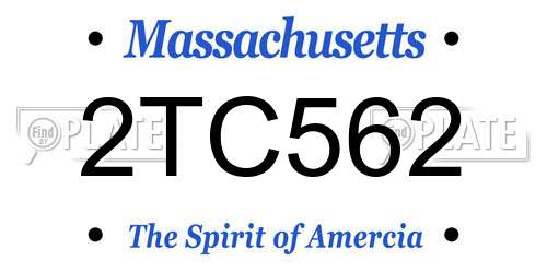 2TC562 Massachusetts License Plate