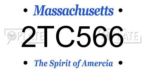 2TC566 Massachusetts License Plate