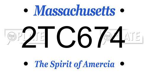 2TC674 Massachusetts License Plate