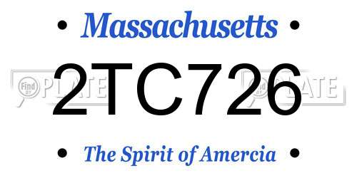 2TC726 Massachusetts License Plate