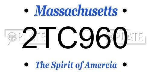 2TC960 Massachusetts License Plate