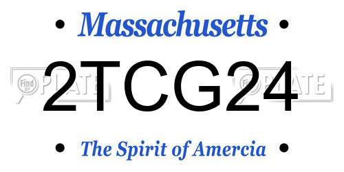 2TCG24 Massachusetts License Plate