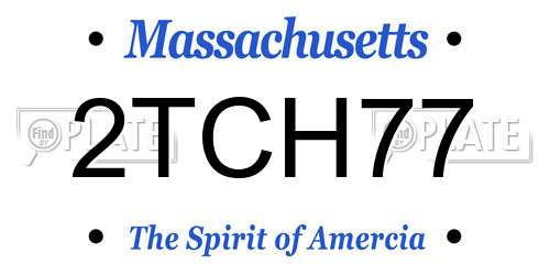 2TCH77 Massachusetts License Plate