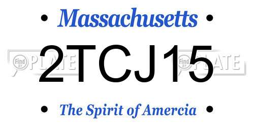 2TCJ15 Massachusetts License Plate
