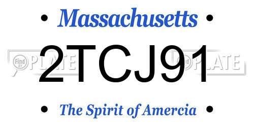 2TCJ91 Massachusetts License Plate