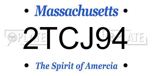2TCJ94 Massachusetts License Plate