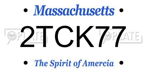 2TCK77 Massachusetts License Plate