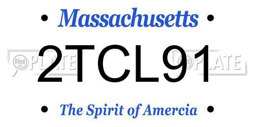 2TCL91 Massachusetts License Plate