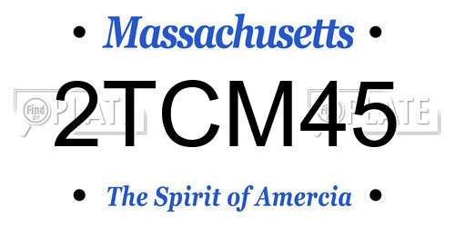2TCM45 Massachusetts License Plate