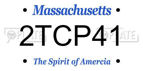 2TCP41 Massachusetts License Plate