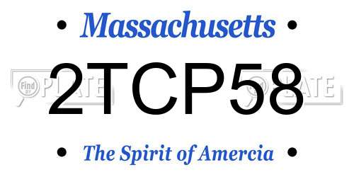 2TCP58 Massachusetts License Plate