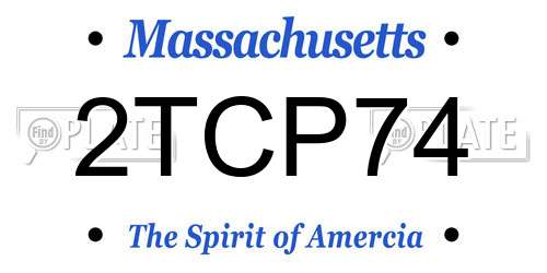 2TCP74 Massachusetts License Plate