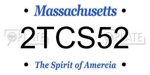 2TCS52 Massachusetts License Plate