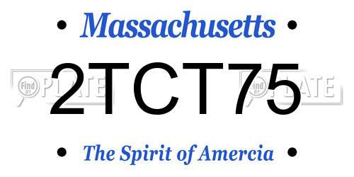 2TCT75 Massachusetts License Plate