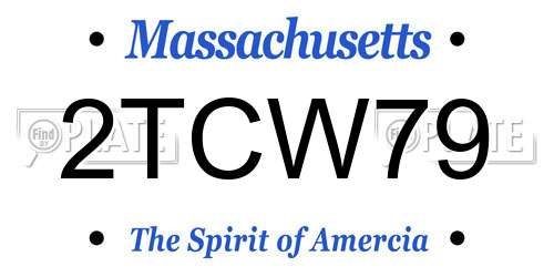 2TCW79 Massachusetts License Plate